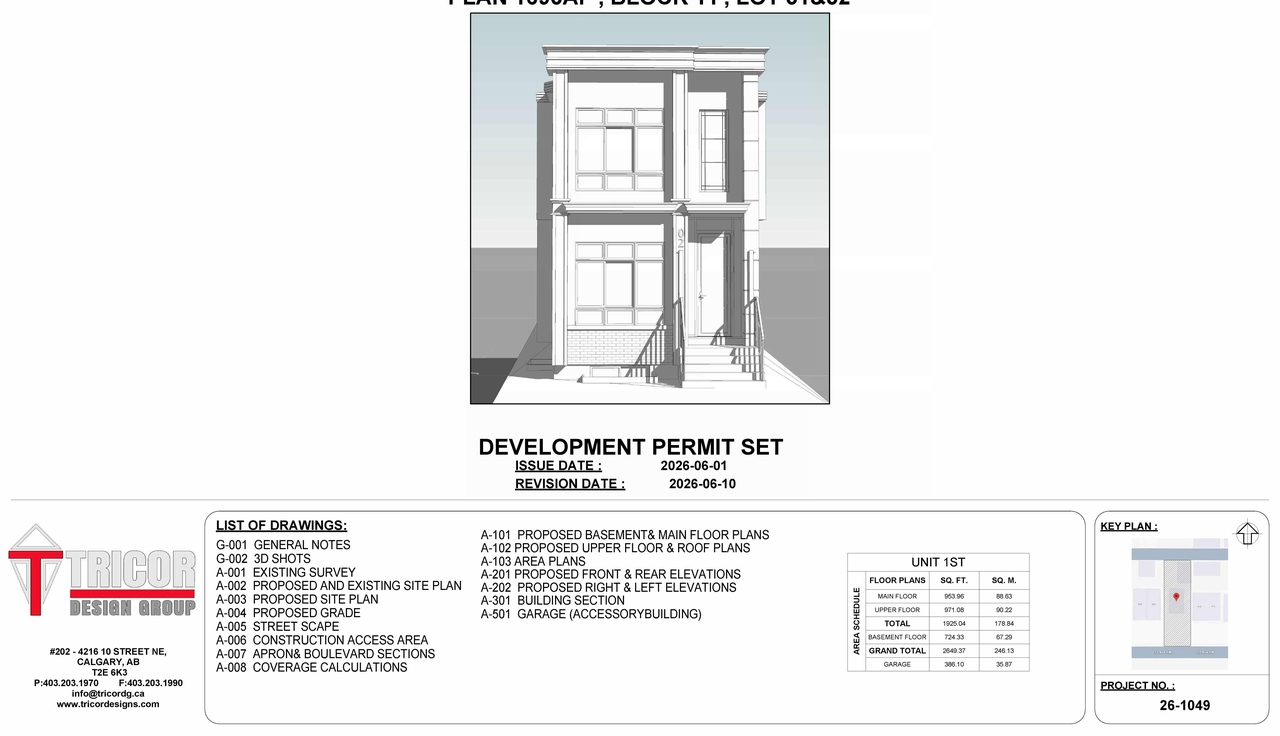 Construction site plan for project from page 1 of the file 'DP2026-03461 DMAP Plans (Submitted) 2026-06-12 (4MB)'