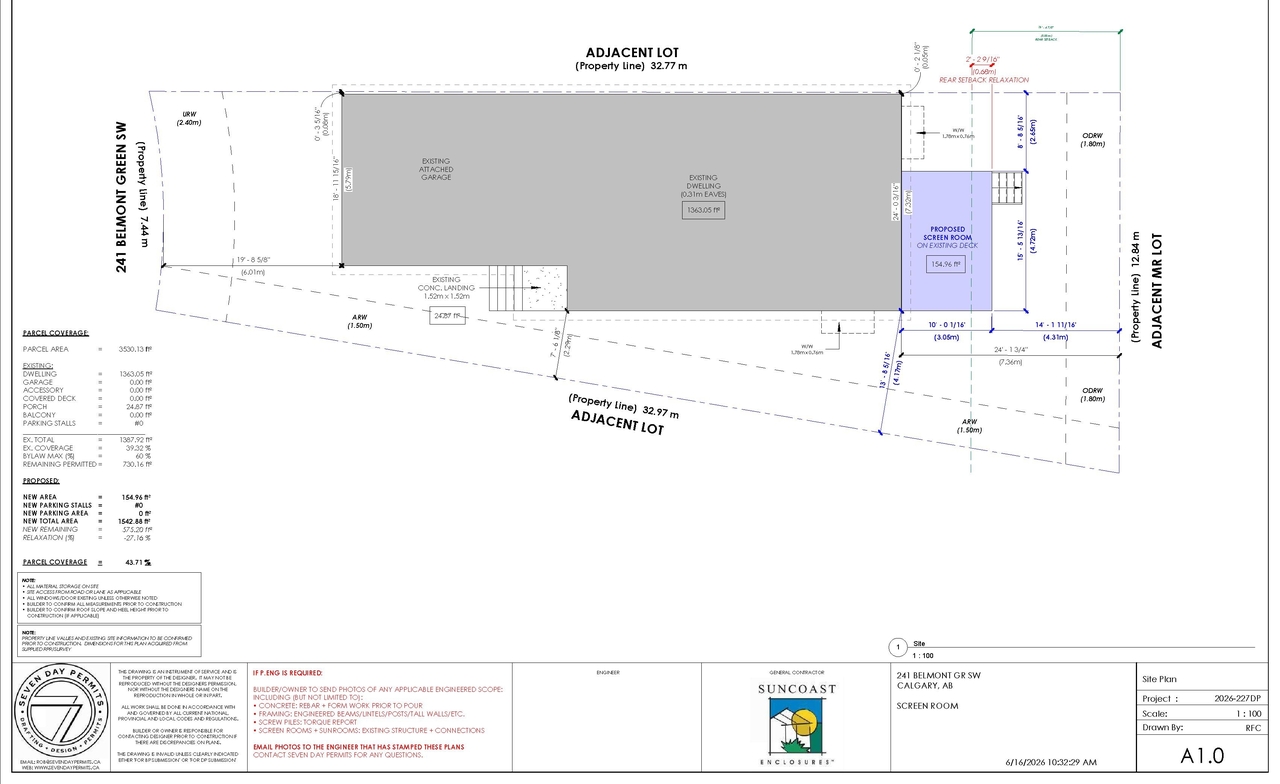 Construction site plan for project from page 1 of the file 'DP2026-03509 DMAP Plans (Submitted) (1MB) 2026-06-16'