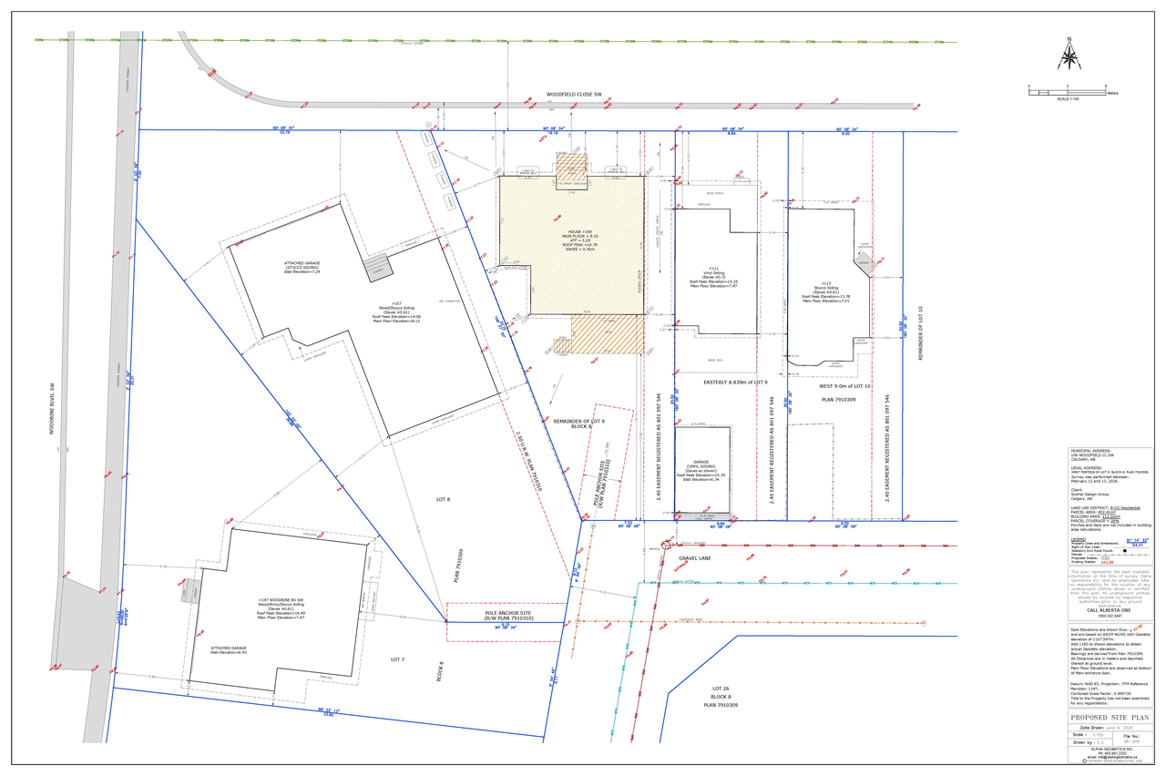 Construction site plan for project from page 1 of the file 'DP2026-03543 DMAP Plans (Submitted) 2026-06-17 (1MB)'