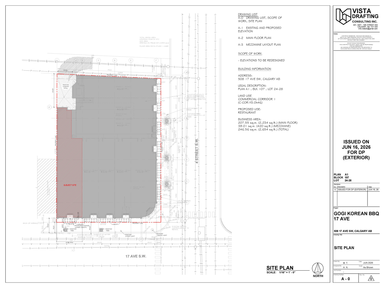 Construction site plan for project from page 1 of the file 'DP2026-03553 DMAP Plans Submitted (1MB) 2026-06-26'