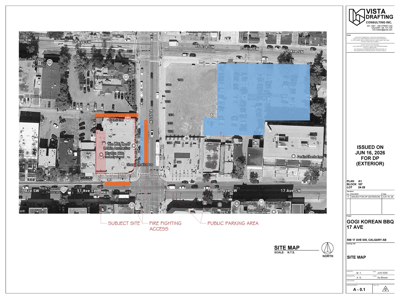 Construction site plan for project from page 2 of the file 'DP2026-03553 DMAP Plans Submitted (1MB) 2026-06-26'
