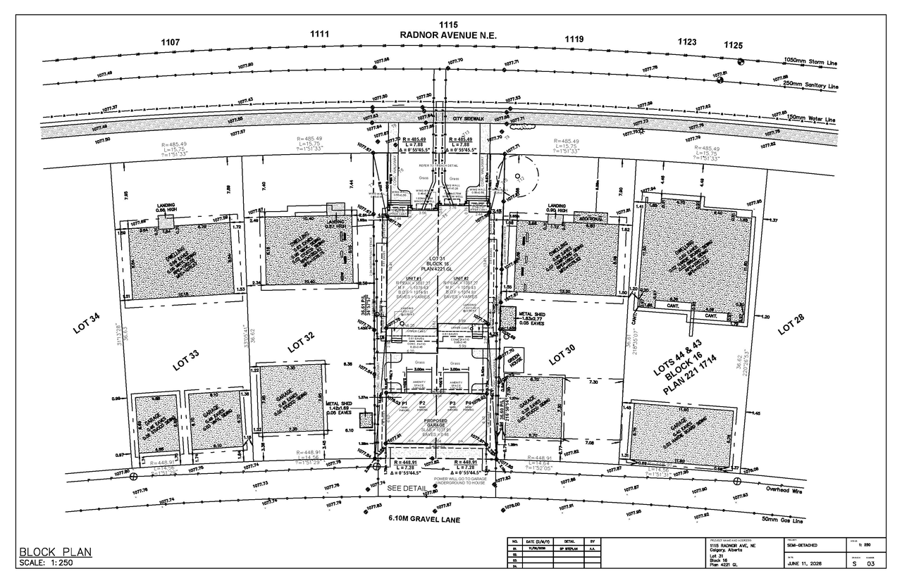 Construction site plan for project from page 3 of the file 'DP2026-03575 DMAP Plans (Amended) 2026-08-17 (3MB)'