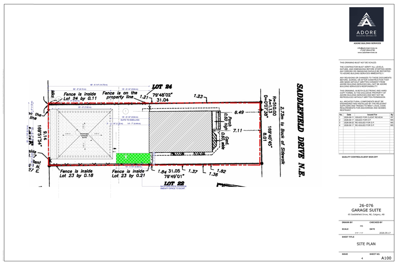 Construction site plan for project from page 2 of the file 'DP2026-03598 - DMAP Plans (amended) 2026-09-23 (1MB)'