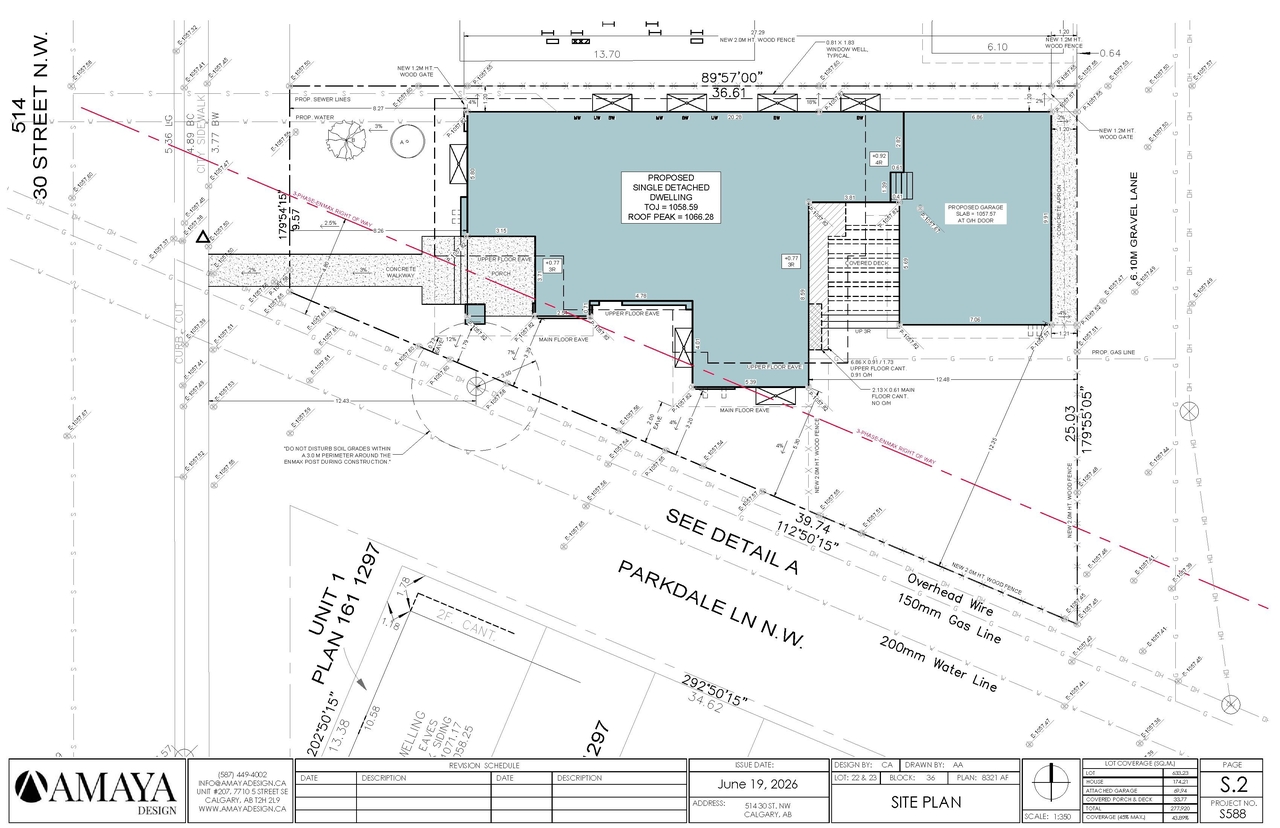 Construction site plan for project from page 1 of the file 'DP2026-03609 DMAP Plans (Submitted) 2026-06-22 (1MB)'