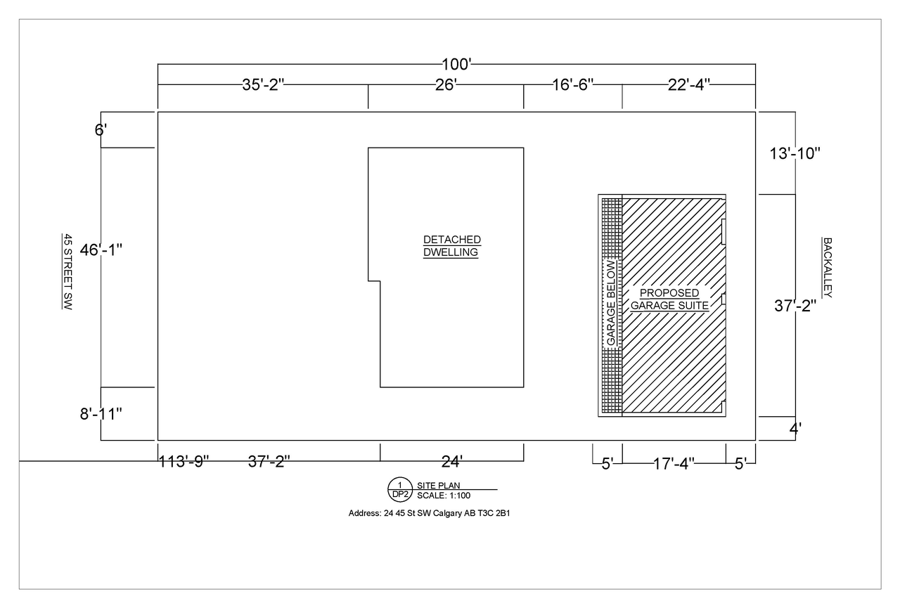 Floor plan for project from page 2 of the file 'DP2026-03620 DMAP Plans Submitted 2026-07-07 800MB'