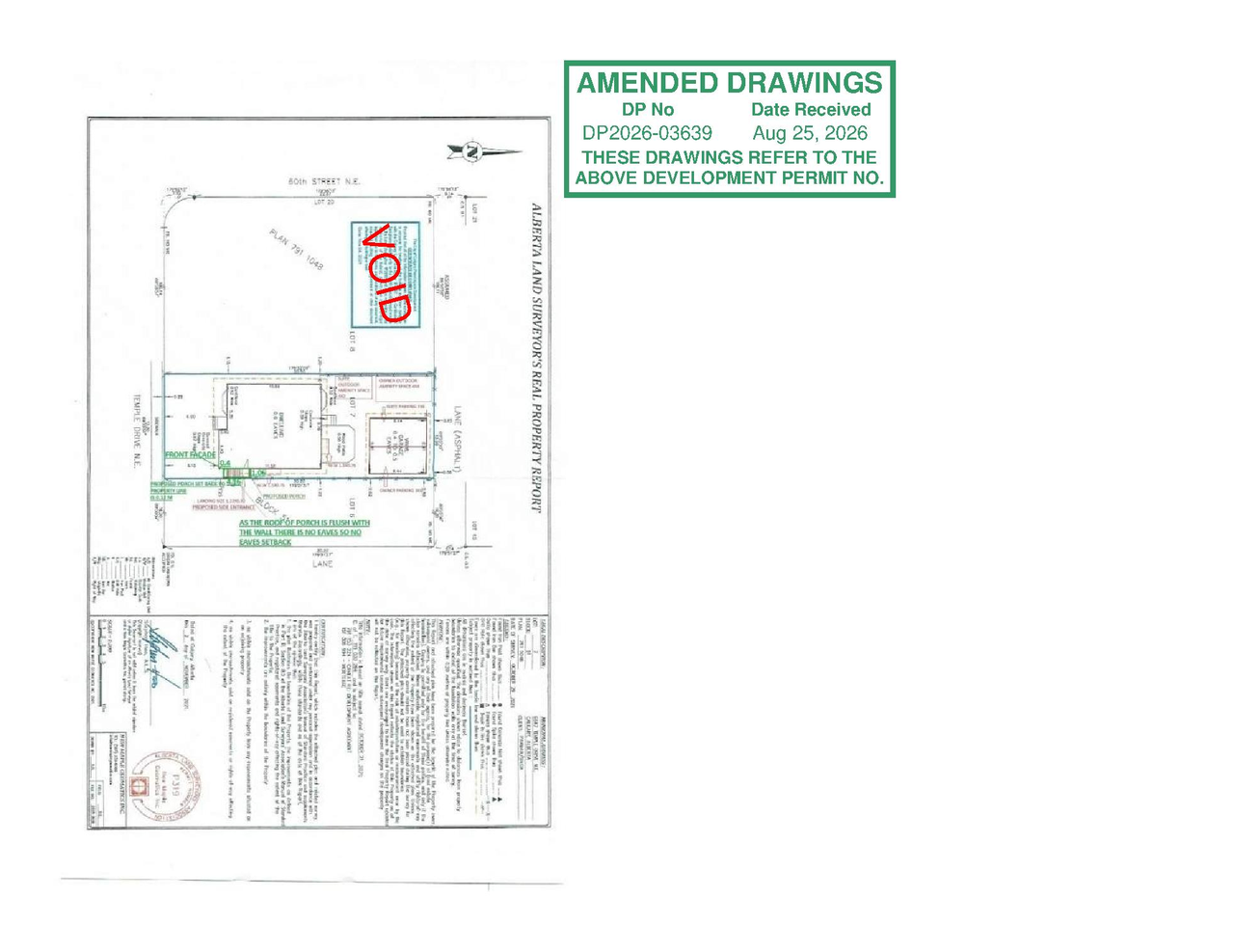 Construction site plan for project from page 1 of the file 'DP2026-03639 DMAP Plans (Decision Rendered) 2026-08-25 (1MB)'