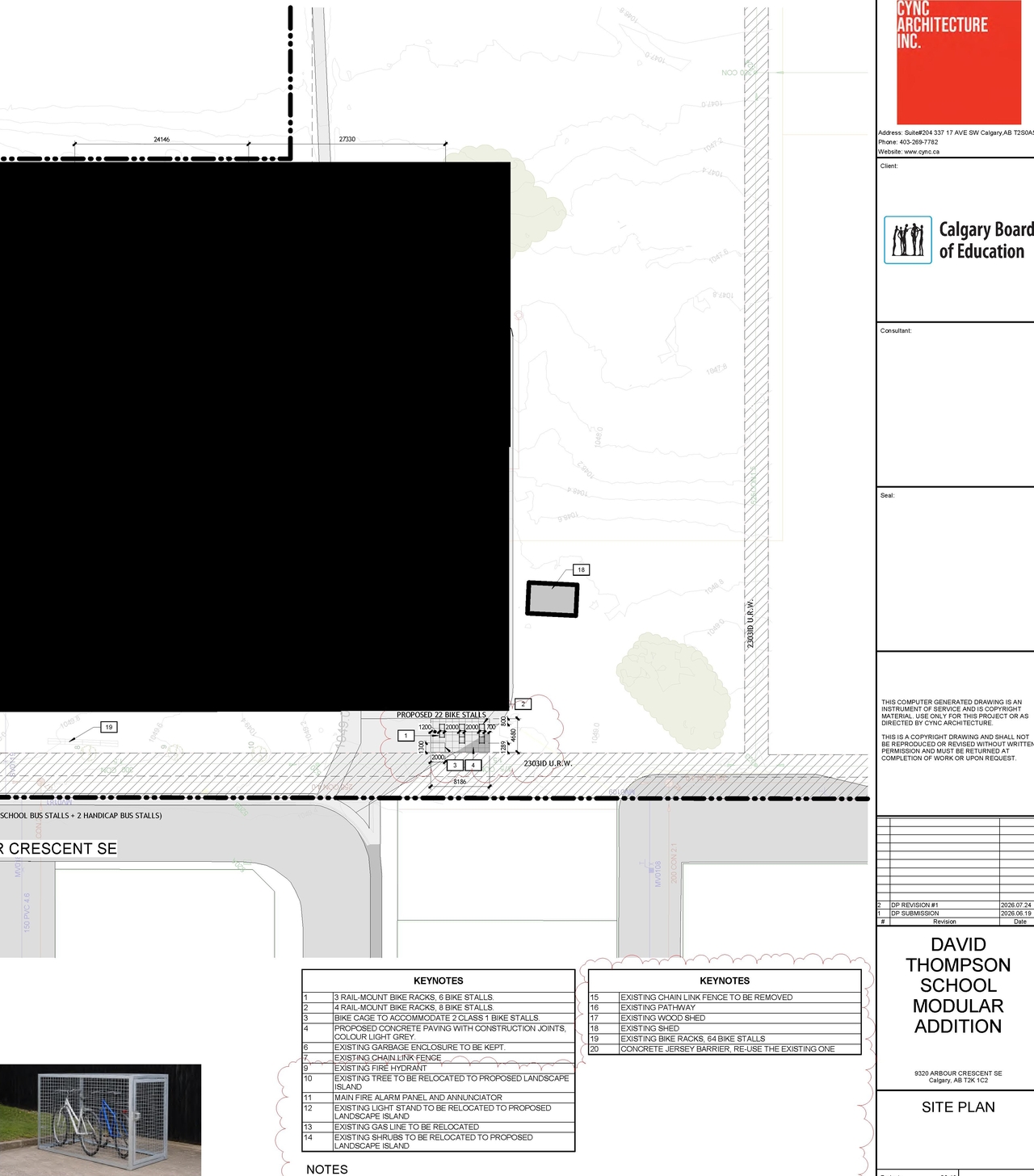 Construction site plan for project from page 2 of the file 'DP2026-03647 DMAP Plans (Submitted) 2026-07-27 (4MB)'