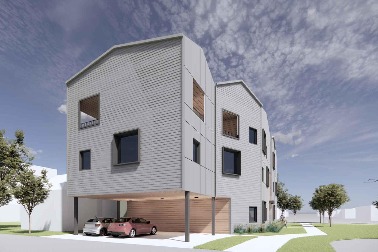 Rendering of building from page 5 of the file 'DP2026-03654 DMAP Plans (Submitted) 2026-06-22 (1MB)'