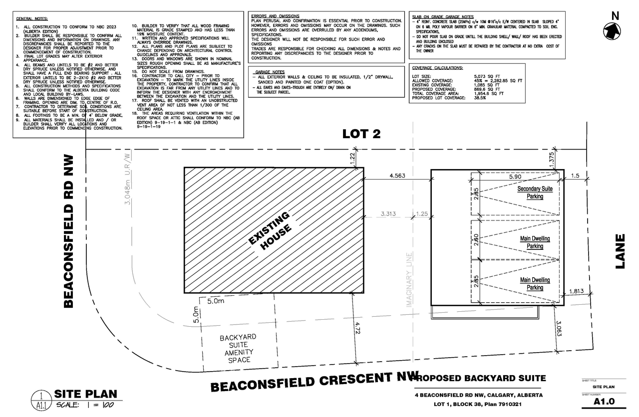 Construction site plan for project from page 1 of the file 'DP2026-03662 DMAP Plans (Submitted) 2026-06-22 (500MB)'
