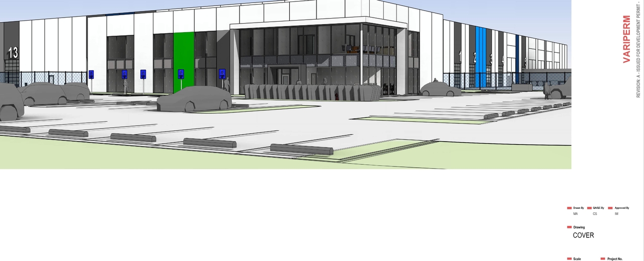 Rendering of building from page 1 of the file 'DP2026-03674 DMAP Plans (Submitted) 2026-06-23 (1MB)'