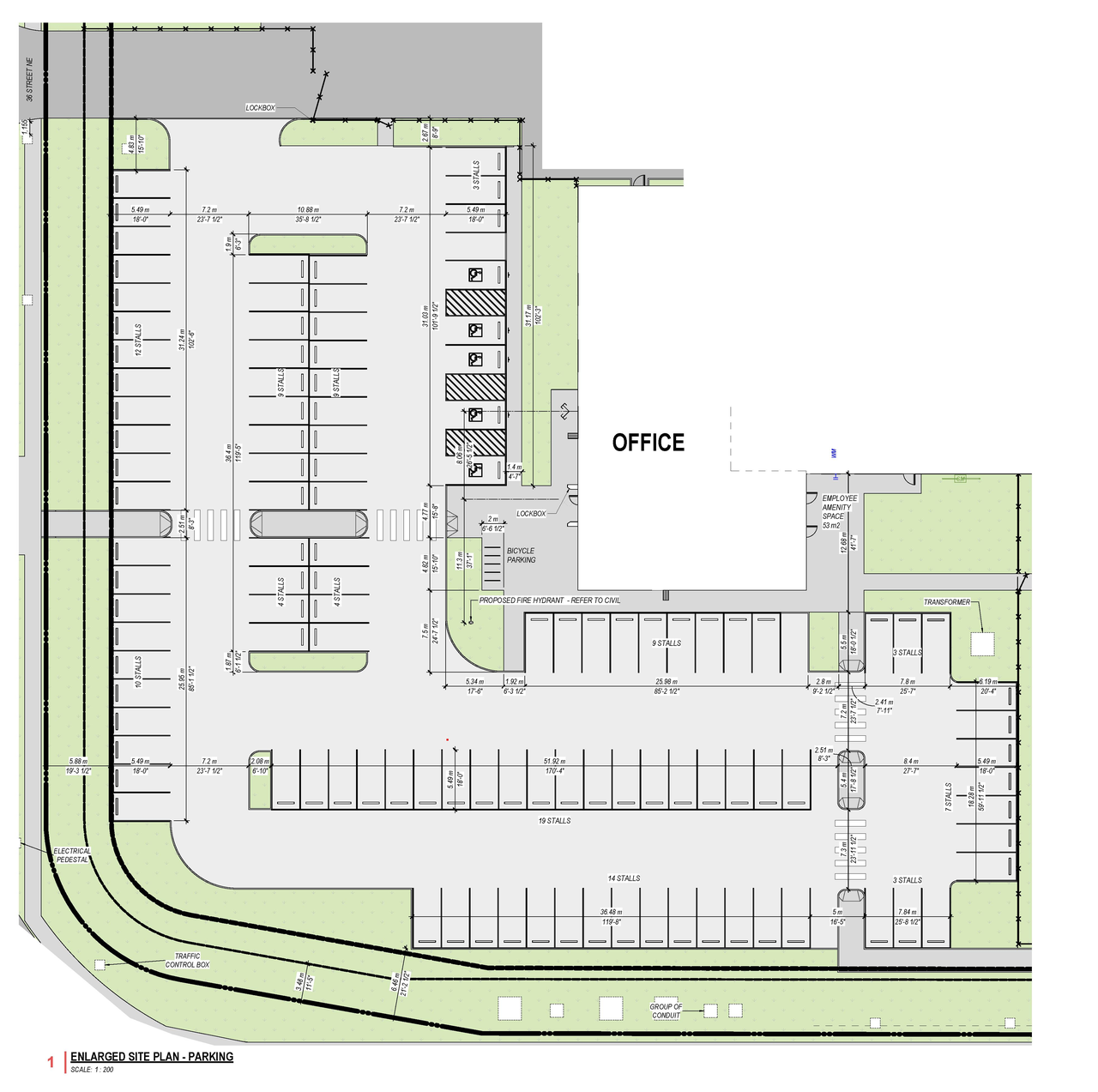 Construction site plan for project from page 2 of the file 'DP2026-03674 - DMAP Plans (amended) 2026-08-28 (1MB)'