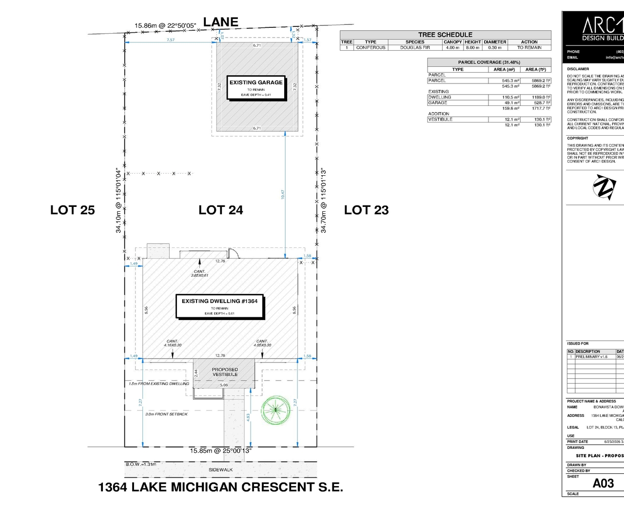 Construction site plan for project from page 3 of the file 'DP2026-03681 DMAP Plans Submitted (2MB) 2026-06-23'