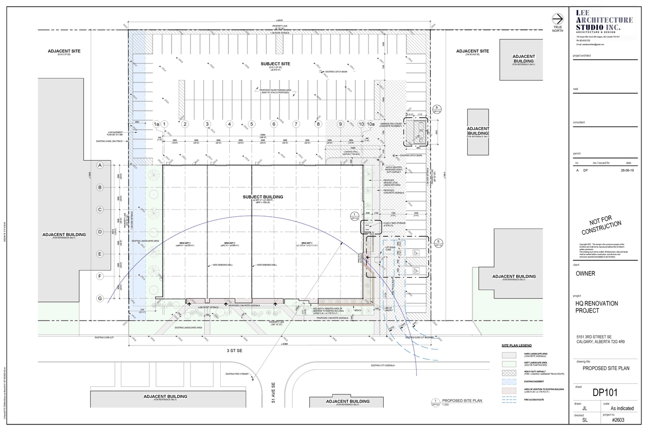 Construction site plan for project from page 3 of the file 'DMAP Plans (Submitted) DP2026-03696 (5MB) 2026-06-24'