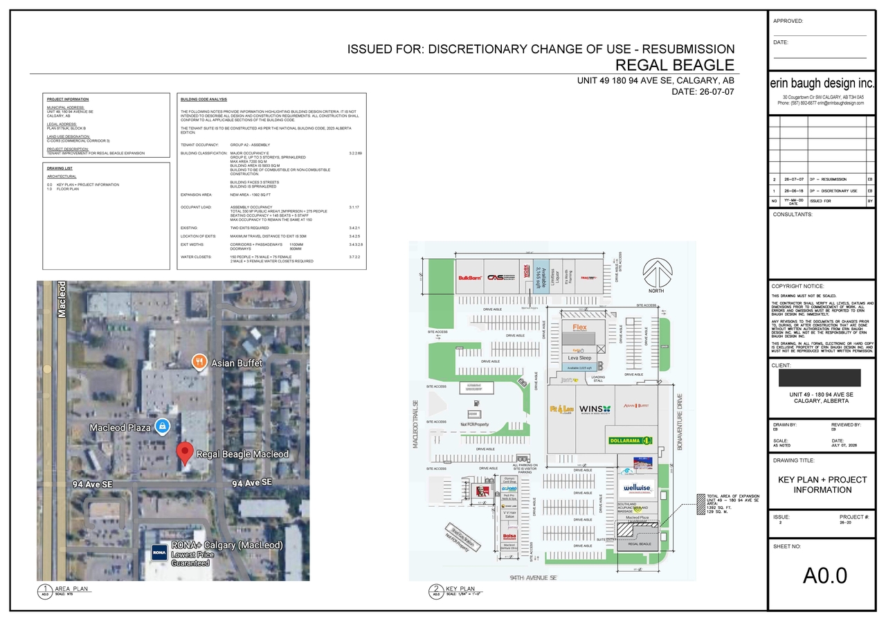 Construction site plan for project from page 1 of the file 'DP2026-03721 DMAP Plans (Submitted) 2026-07-14 (1MB)'