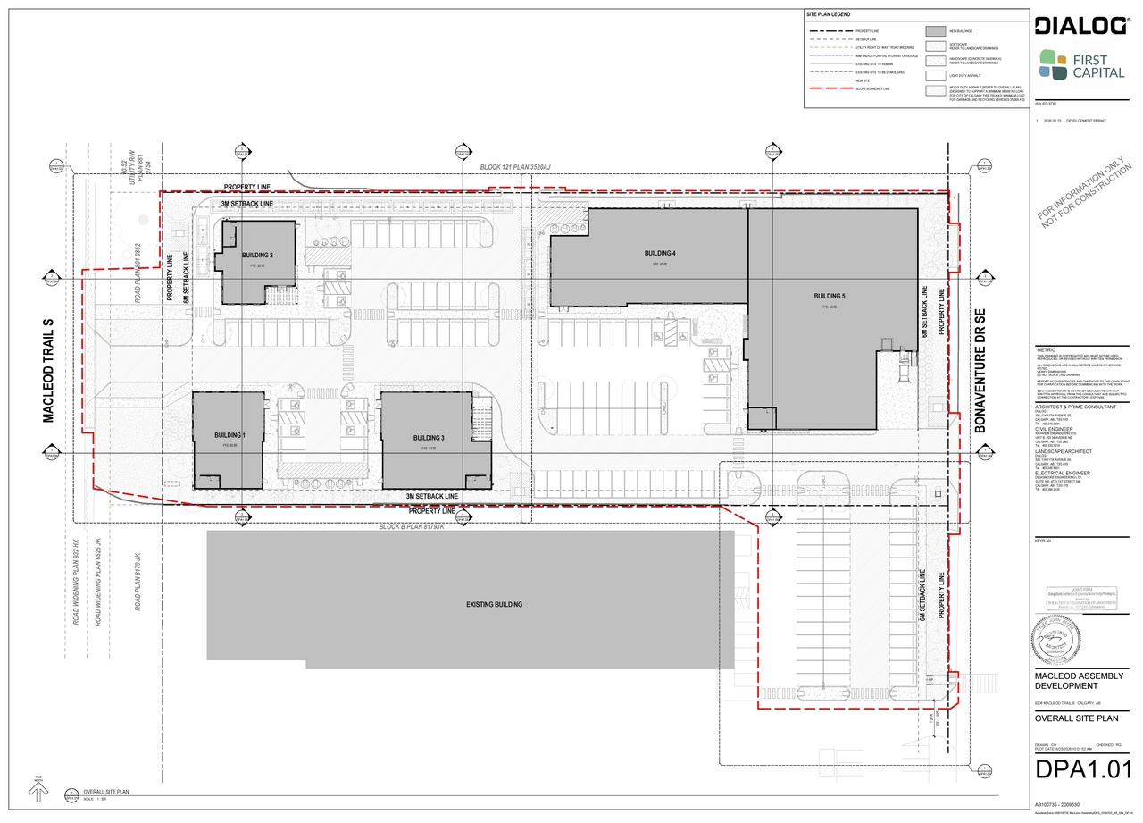 Construction site plan for project from page 4 of the file 'DP2026-03722 DMAP Plans (Submitted)2026-06-30 (12MB)'