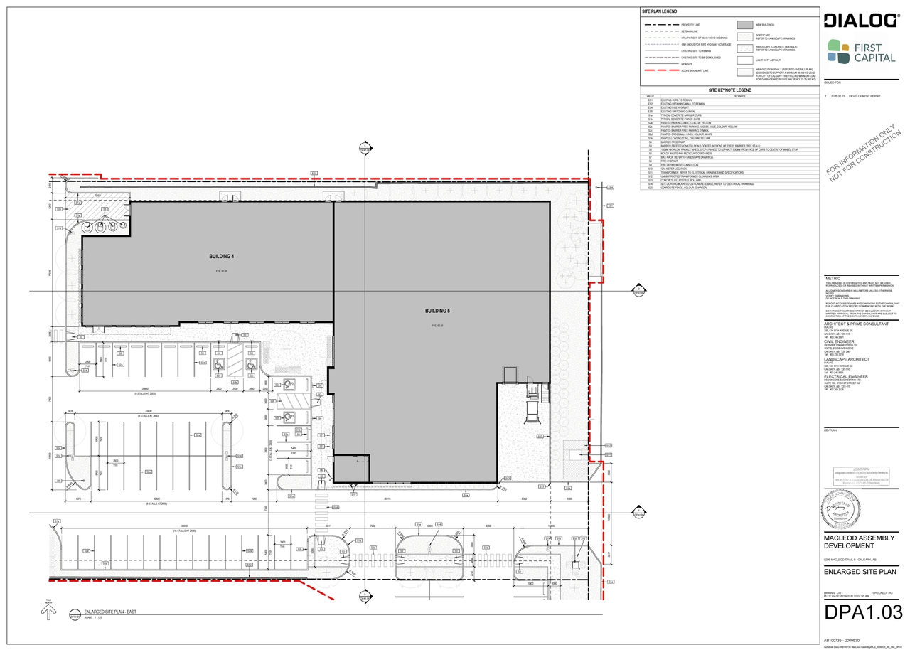 Construction site plan for project from page 6 of the file 'DP2026-03722 DMAP Plans (Submitted)2026-06-30 (12MB)'