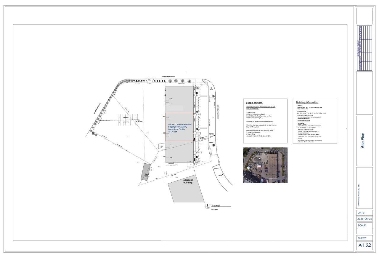Construction site plan for project from page 1 of the file 'DP2026-03744 - DMAP Plans Submitted (1MB) 2026-06-30'