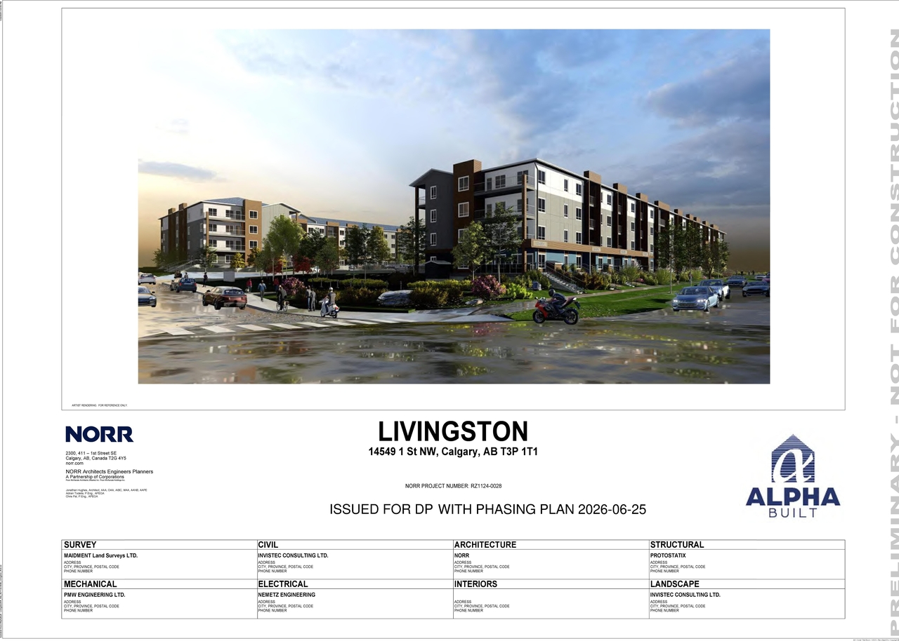 Rendering of building from page 1 of the file 'DP2026-03769 DMAP Plans (Submitted) 2026-06-26 (6MB)'
