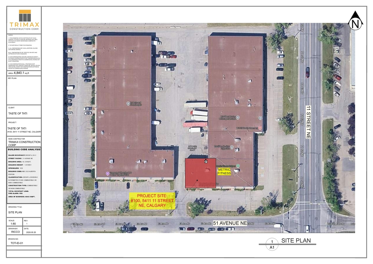 Construction site plan for project from page 1 of the file 'DP2026-03817 DMAP Plans Submitted 2026-10-07 161 KB'