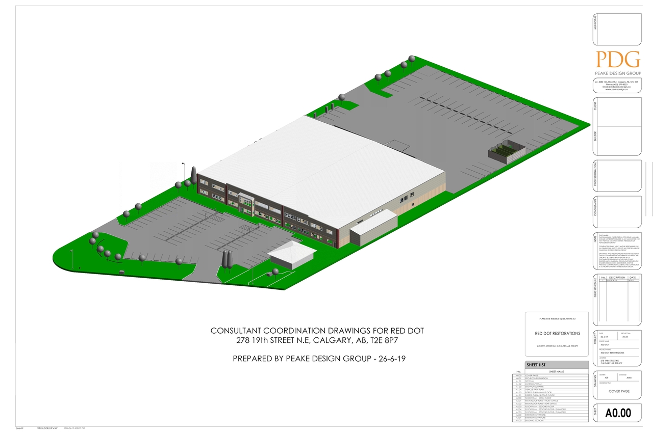 Construction site plan for project from page 1 of the file 'DP2026-03839 DMAP Plans (Submitted) 2026-06-30 (2MB)'