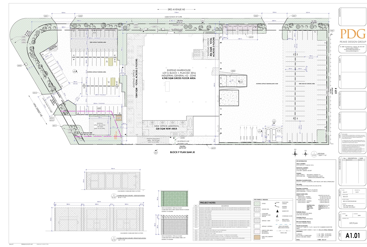 Construction site plan for project from page 2 of the file 'DP2026-03839 DMAP Plans (Submitted) 2026-06-30 (2MB)'