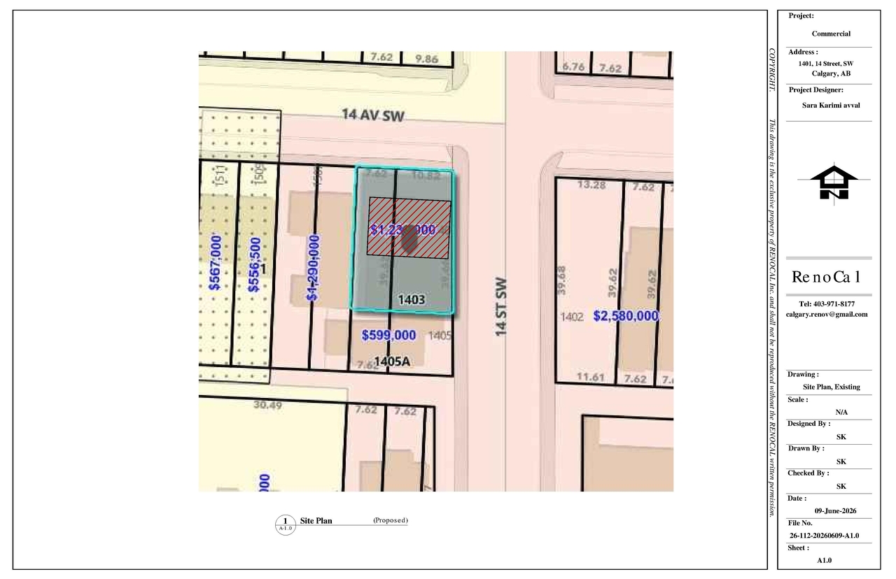 Construction site plan for project from page 1 of the file 'DP2026-03843 DMAP Plans (Submitted) 2026-06-30 (100MB)'