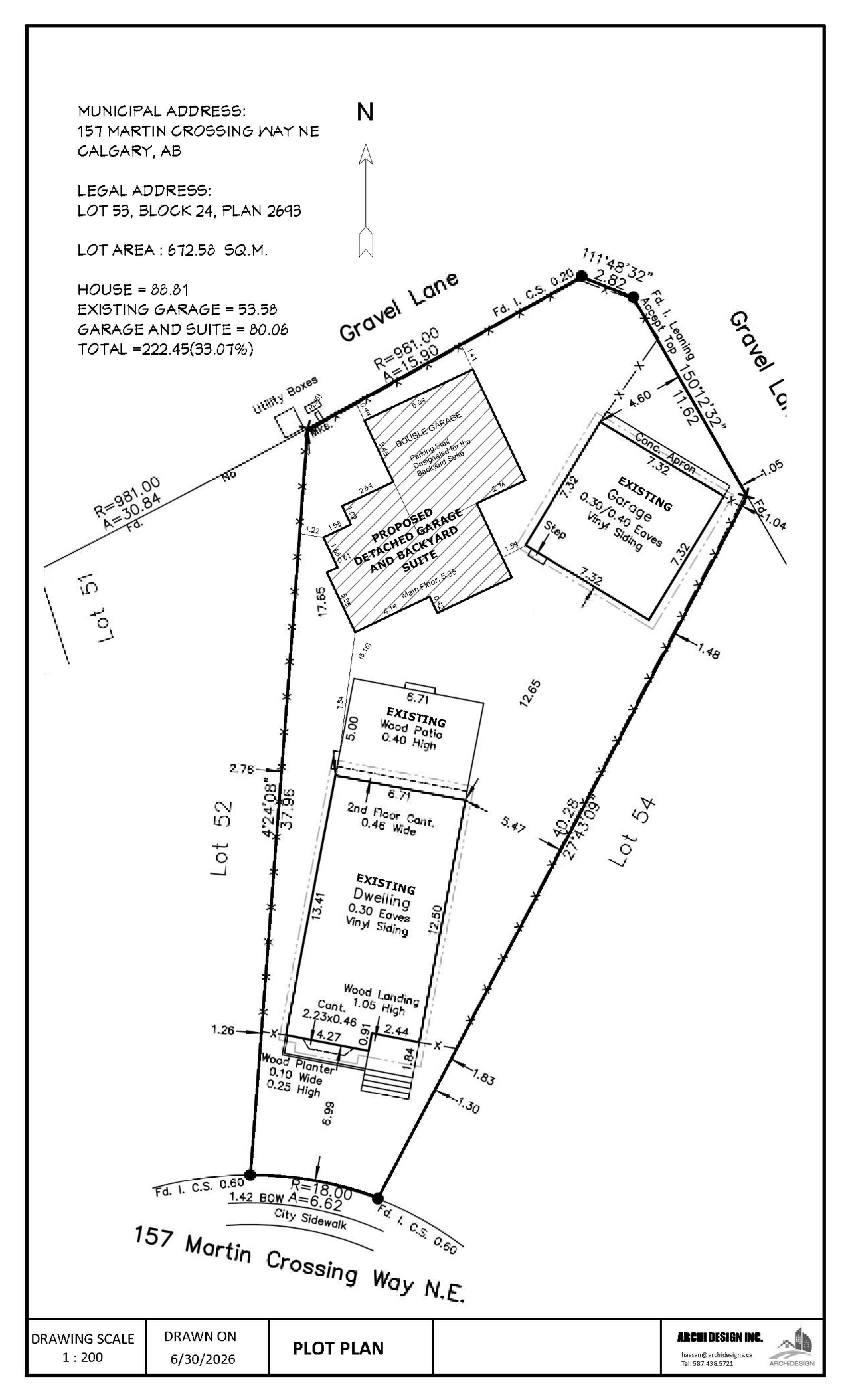 Construction site plan for project from page 1 of the file 'DP2026-03856 DMAP Plans (Submitted) 2026-07-17 (200KB)'