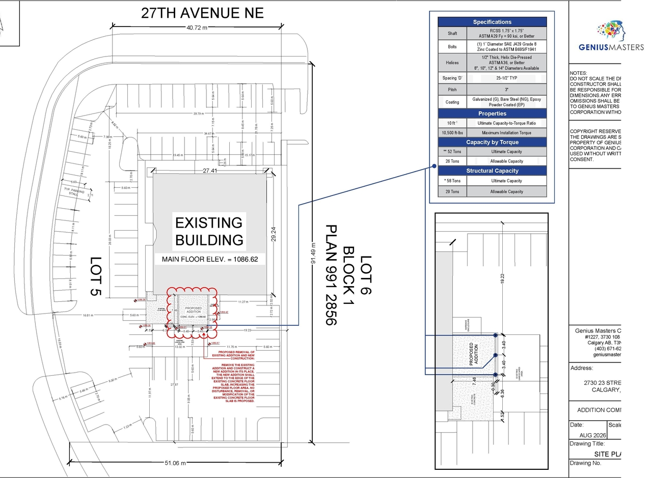 Construction site plan for project from page 2 of the file 'DP2026-03865 DMAP Plans (Submitted) 2026-09-10 (2MB)'