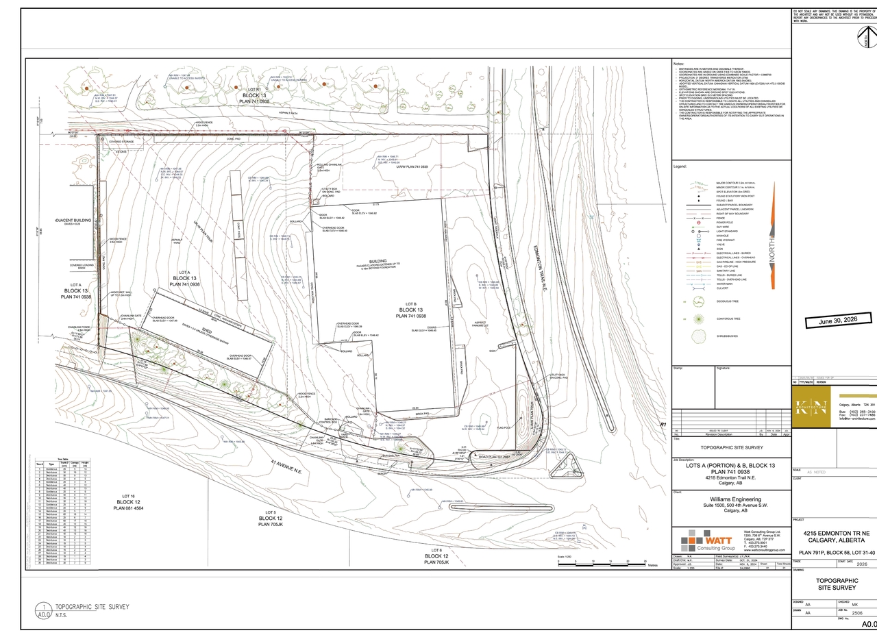 Construction site plan for project from page 1 of the file 'DP2026-03868 DMAP Plans Submitted 2026-07-07 4MB'