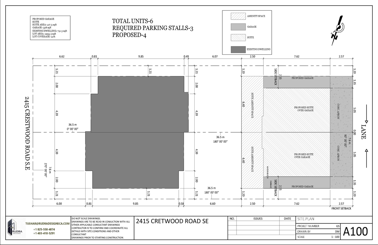 Construction site plan for project from page 1 of the file 'DP2026-03892 DMAP Plans (Submitted) 2026-07-03 (200KB)'