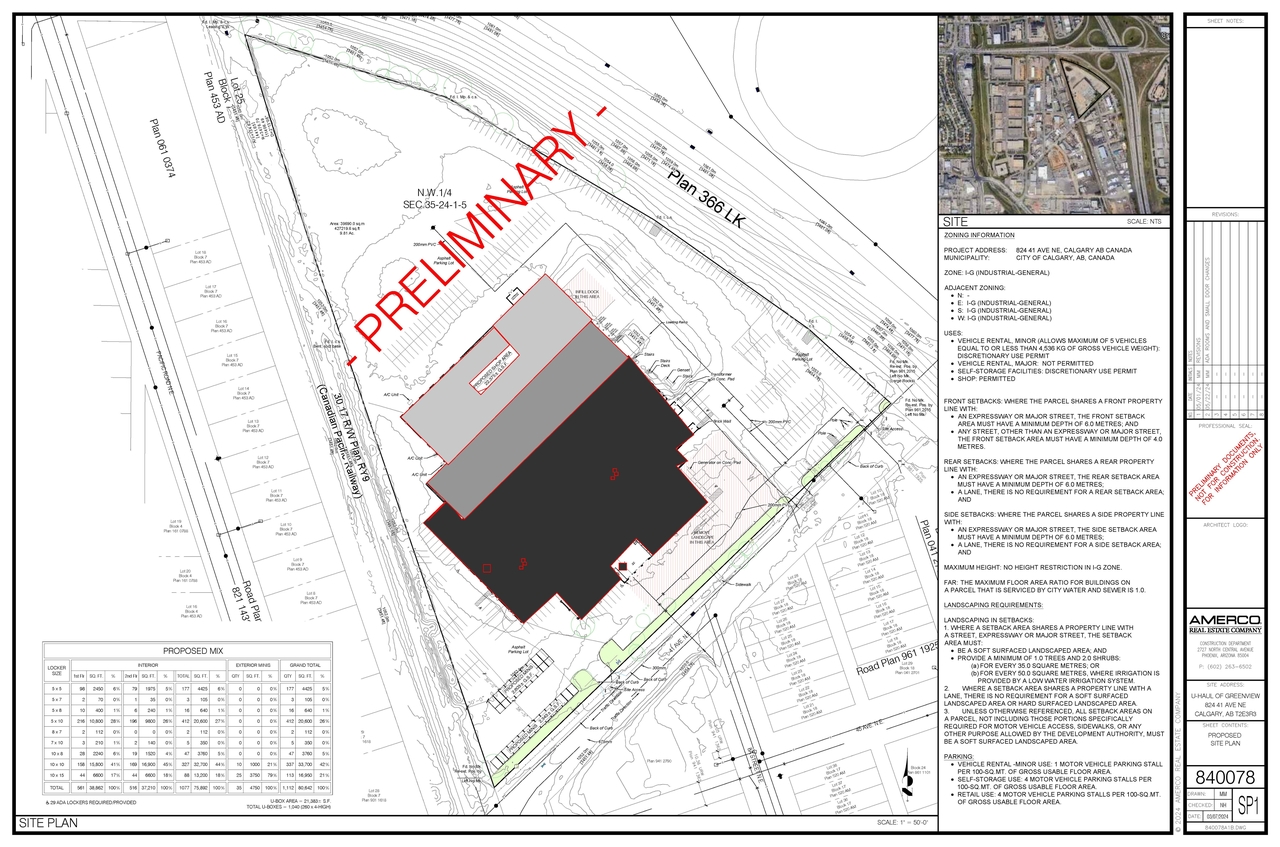 Construction site plan for project from page 1 of the file 'DP2026-03916 DMAP Plans Submitted (1MB) 2026-07-06'