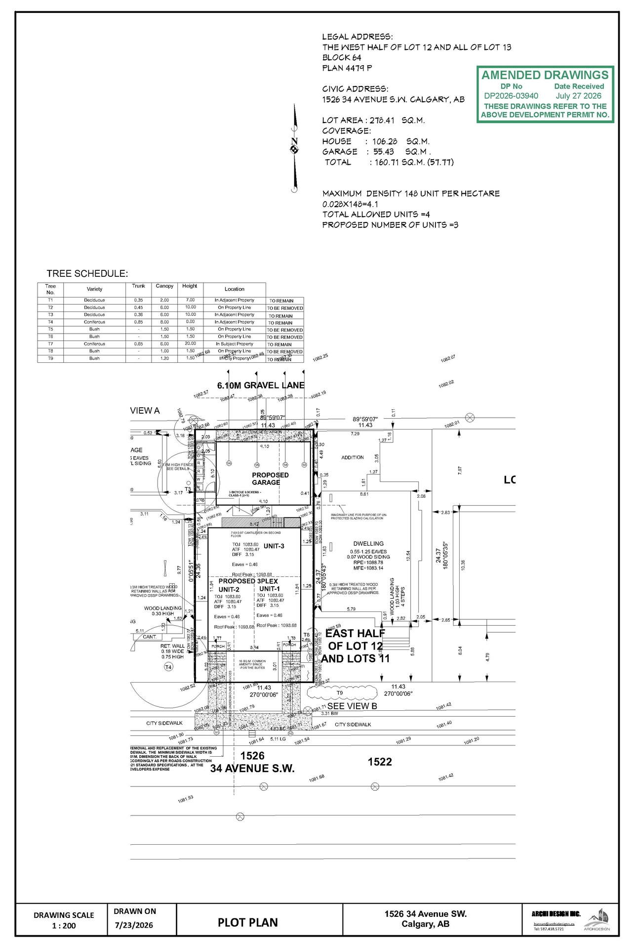 Construction site plan for project from page 2 of the file 'DP2026-03940 - DMAP Plans (Submitted) 2026-07-27 (1MB)'