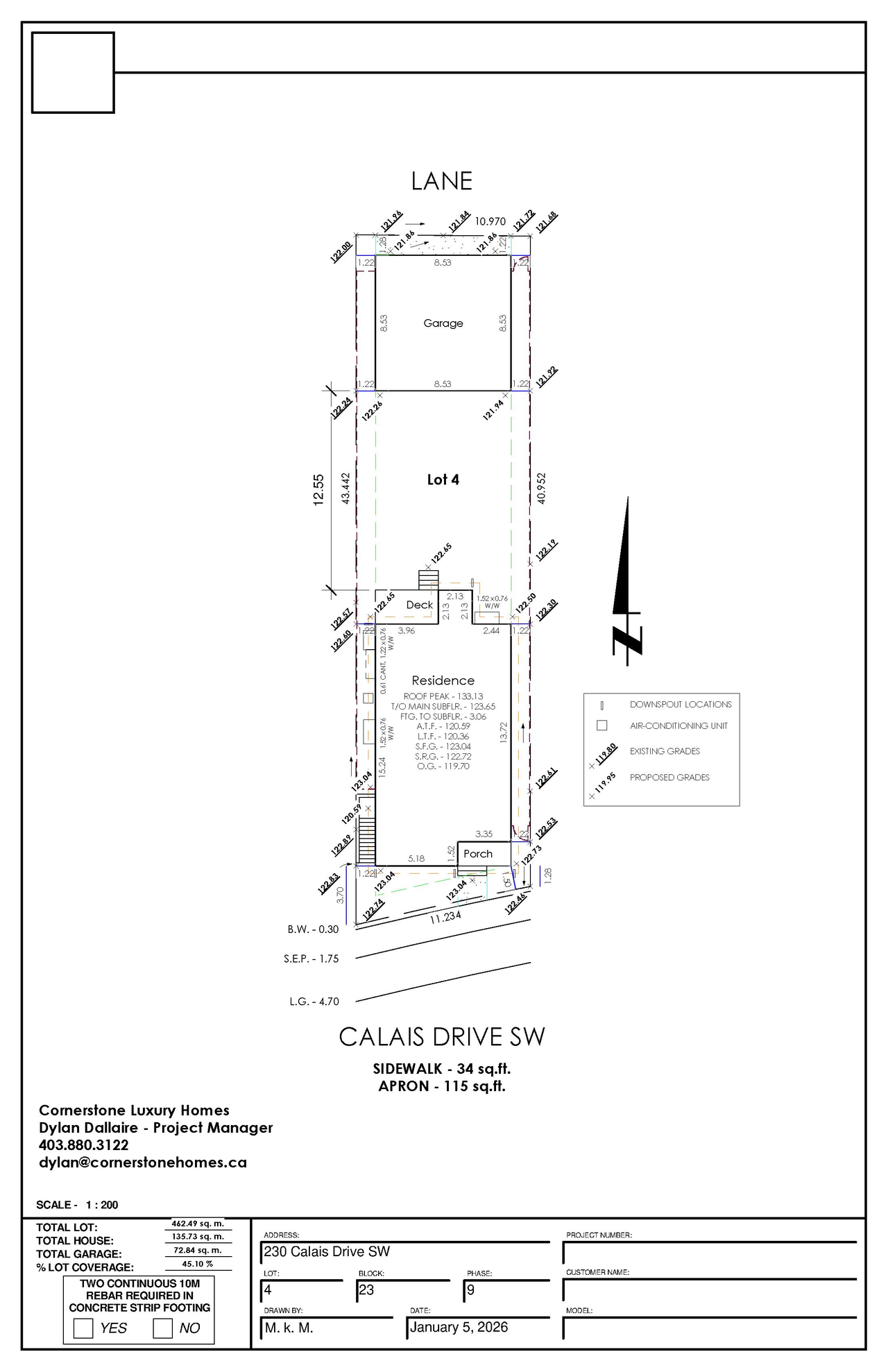 Construction site plan for project from page 1 of the file 'DP2026-03969 DMAP Plans (Submitted)  2026-07-08 (1MB)'