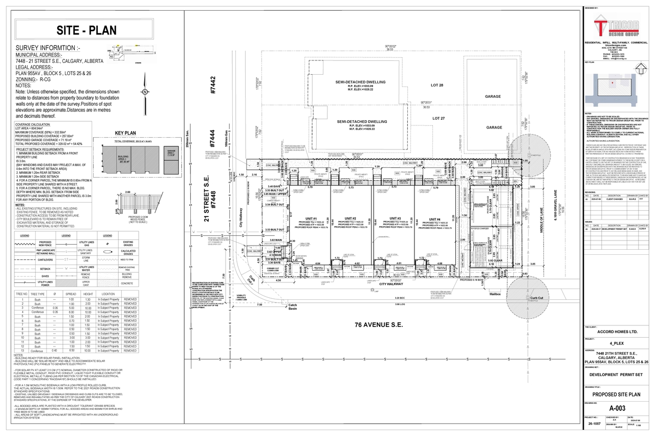 Construction site plan for project from page 2 of the file 'DP2026-04012 DMAP Plans (Submitted) 2026-07-09 (5MB)'
