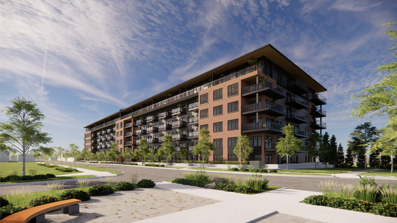 Rendering of building from page 1 of the file 'DP2026-04016-DMAP Plans Submitted 2026-07-14 22MB'