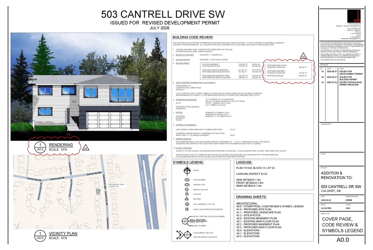 Construction site plan for project from page 1 of the file 'DP2026-04033 DMAP Plans Submitted (1MB) 2026-07-10'