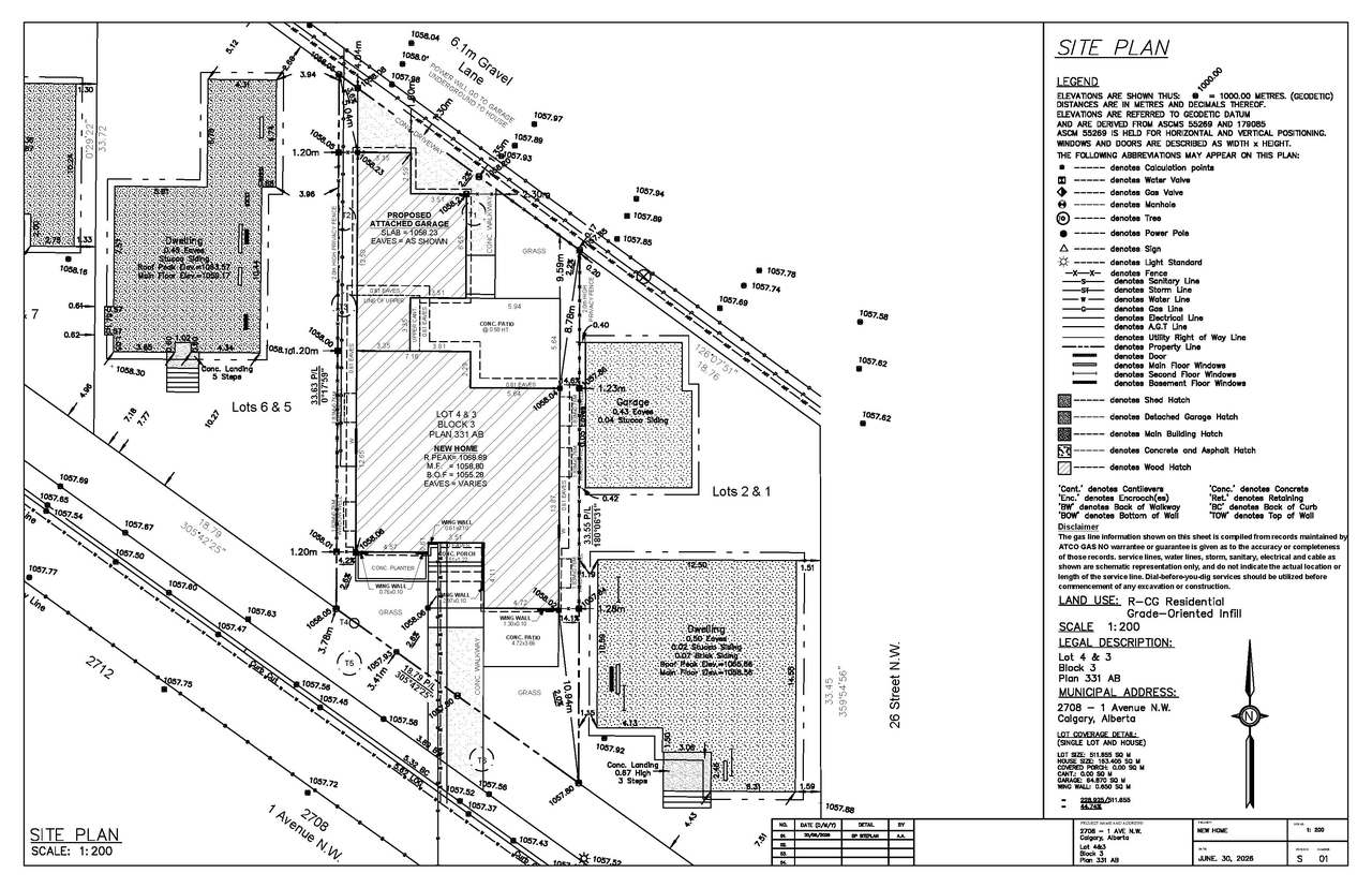 Construction site plan for project from page 1 of the file 'DP2026-04049 DMAP Plans Submitted (4MB) 2026-07-10'