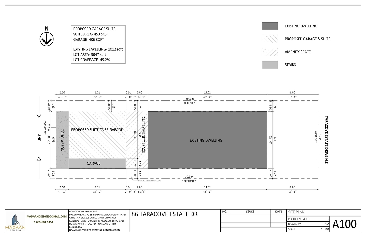 Construction site plan for project from page 1 of the file 'DP2026-04061 - DMAP Plans (Submitted) 2026-07-13 (1MB)'