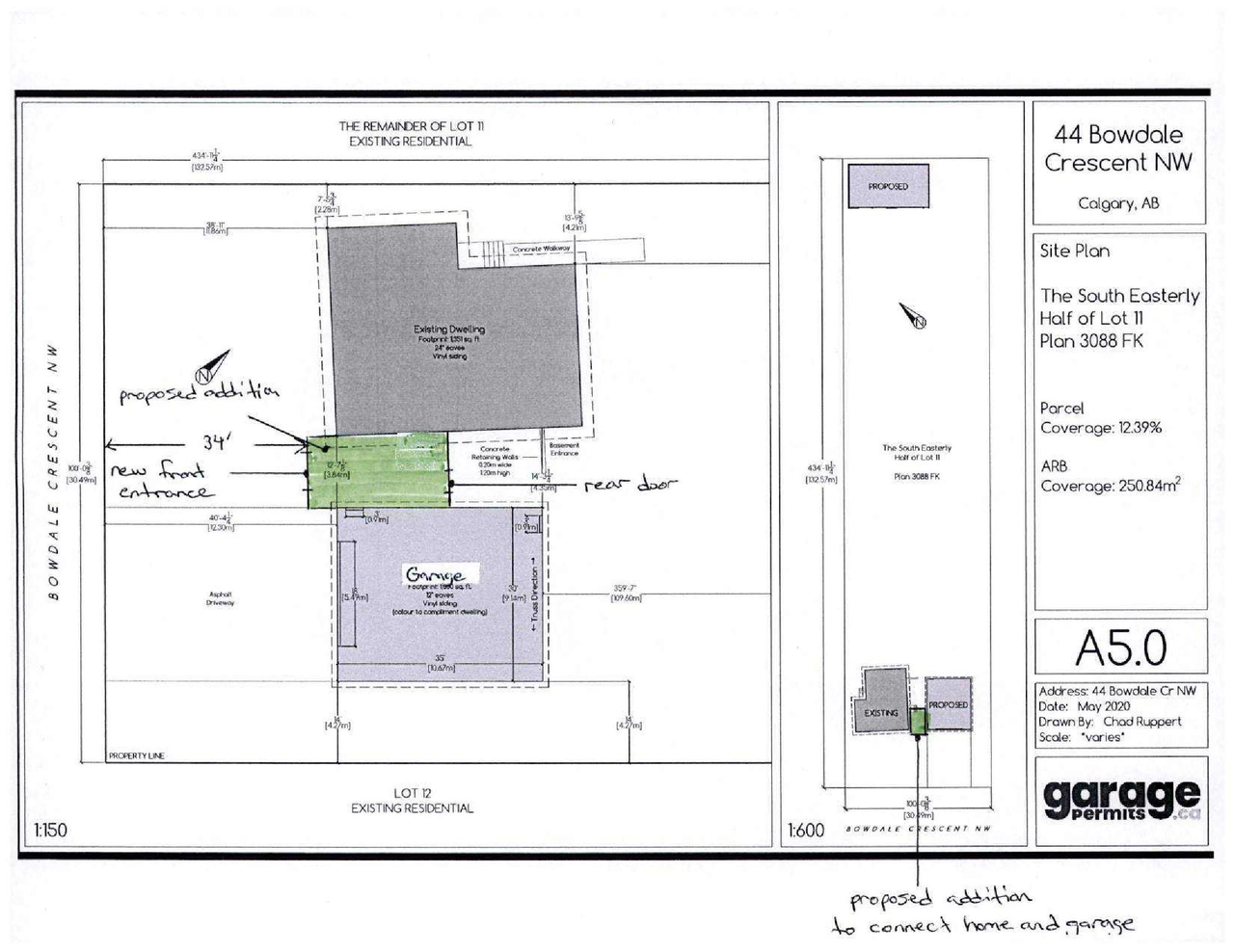Construction site plan for project from page 1 of the file 'DP2026-04066 DMAP Plans (Submitted) 2026-7-13 (2MB)'