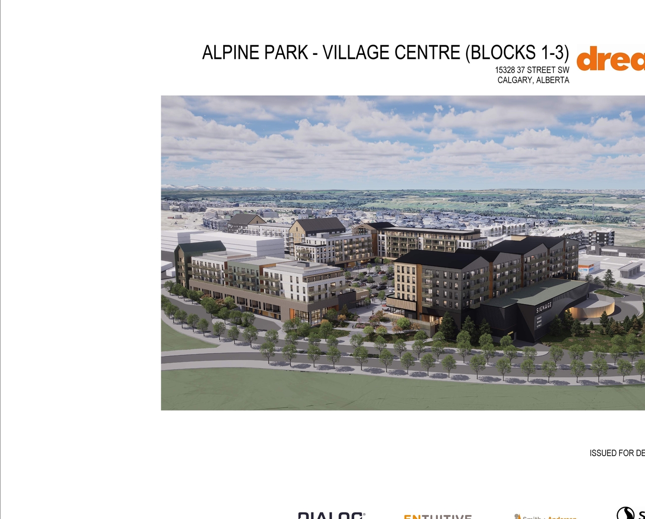 Rendering of building from page 1 of the file 'DP2026-04072 DMAP Plans Submitted (51MB) 2026-07-13'