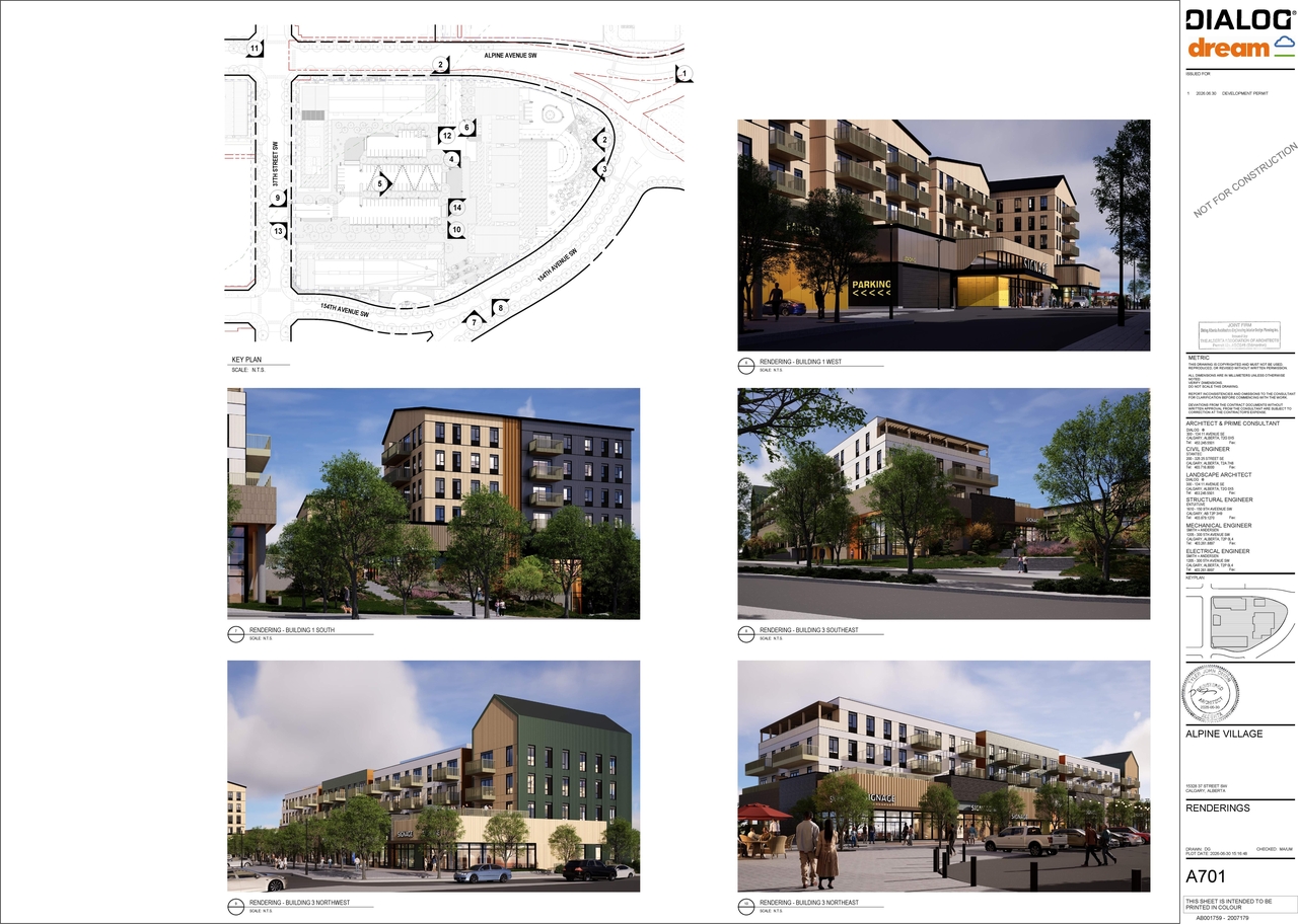 Rendering of building from page 16 of the file 'DP2026-04072 DMAP Plans Submitted (51MB) 2026-07-13'