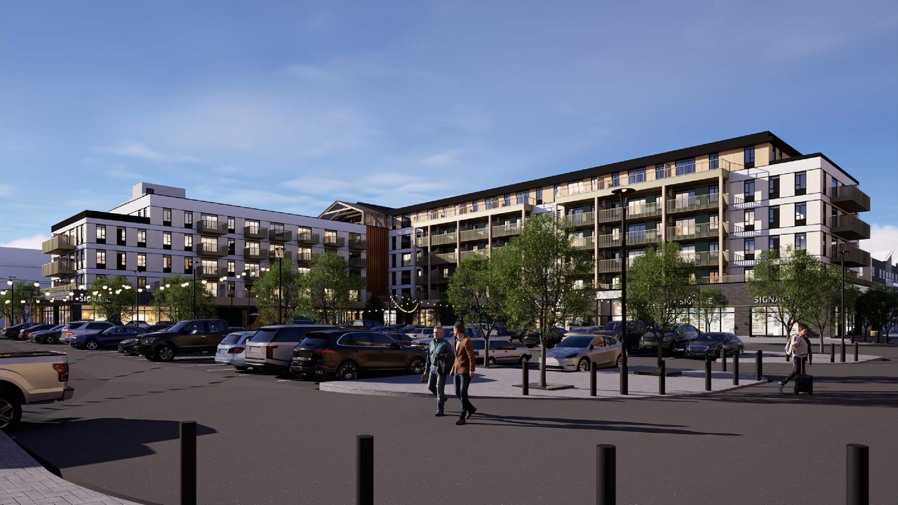 Rendering of building from page 17 of the file 'DP2026-04072 DMAP Plans Submitted (51MB) 2026-07-13'