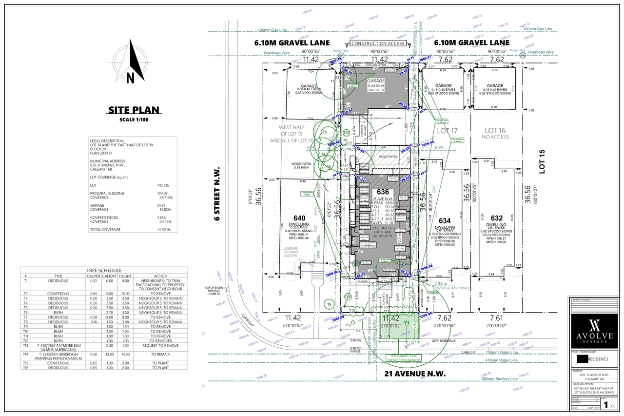 Construction site plan for project from page 1 of the file 'DP2026-04078 DMAP Plans Submitted (2MB) 2026-07-14'