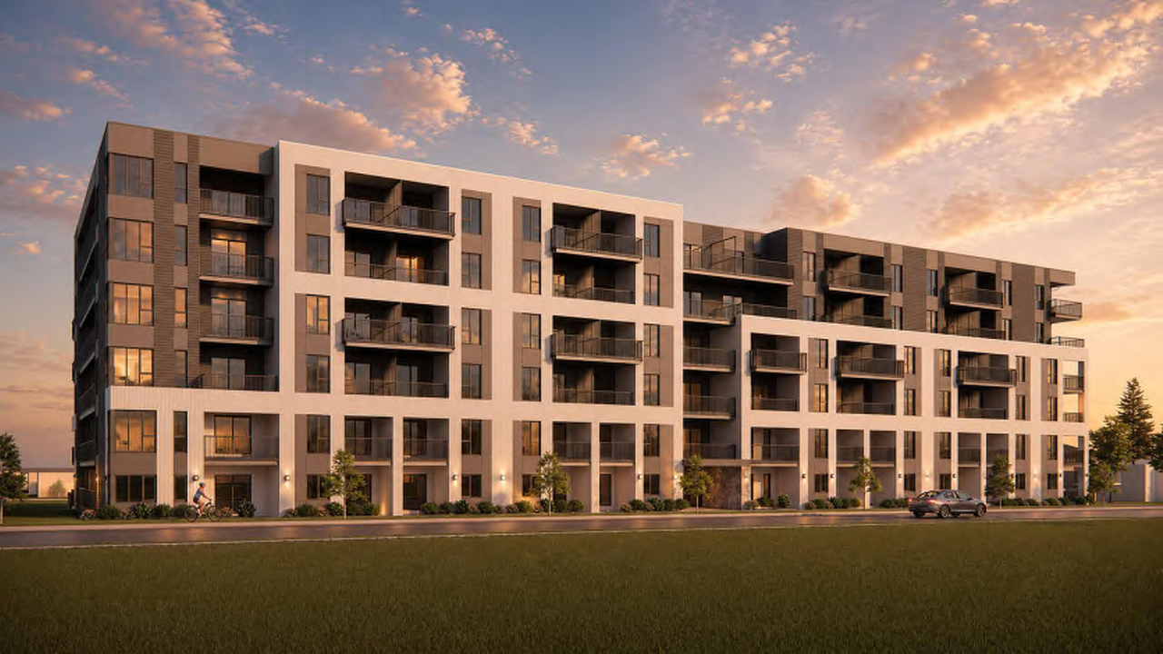 Rendering of building from page 1 of the file 'DP2026-04081 - DMAP Plans (Submitted) 2026-07-13 (5MB)'