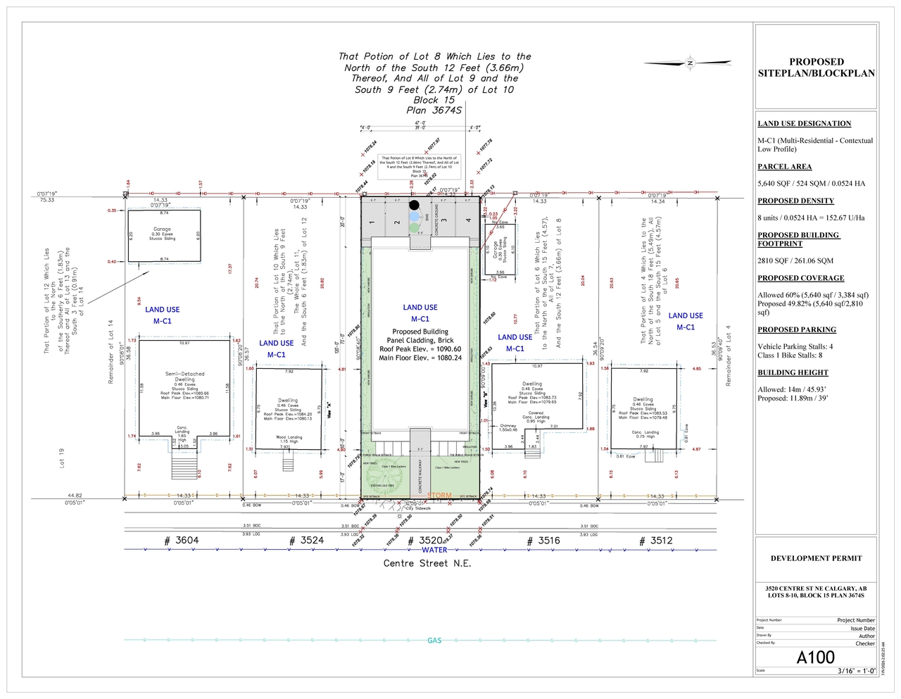 Construction site plan for project from page 1 of the file 'DP2026-04086 DMAP Plans Submitted (3MB) 2026-07-13'