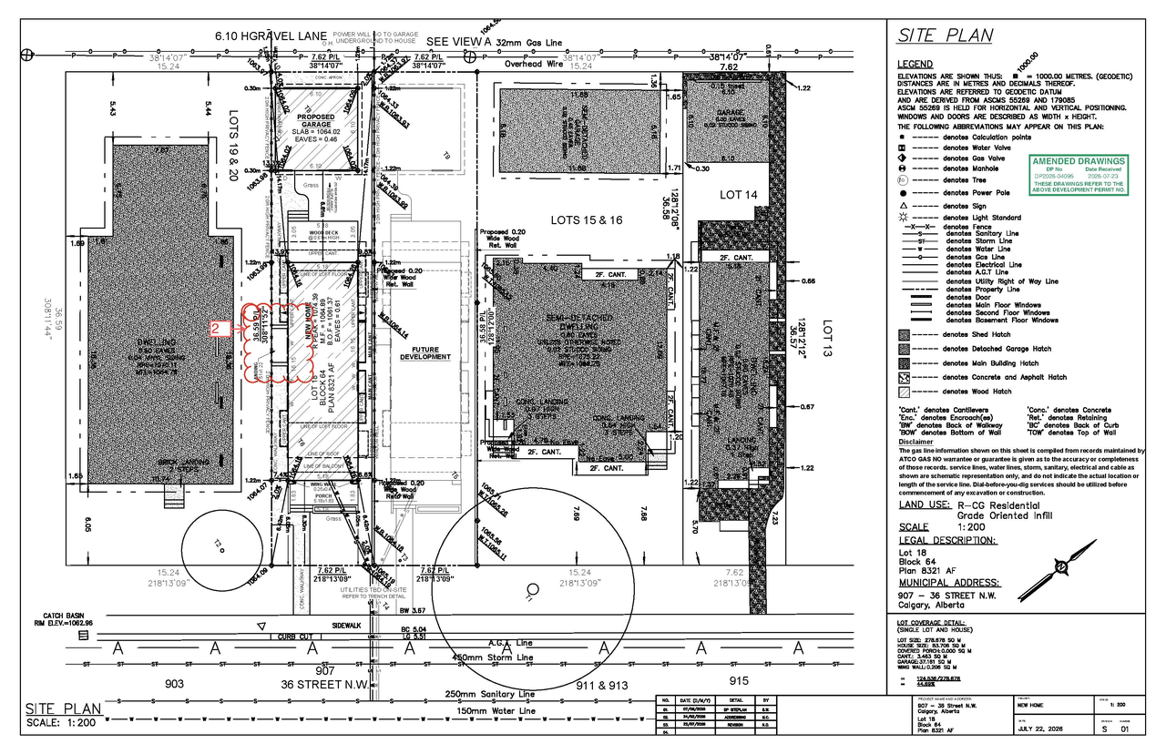 Construction site plan for project from page 1 of the file 'DP2026-04095 DMAP Plans Submitted (2MB) 2026-07-23'