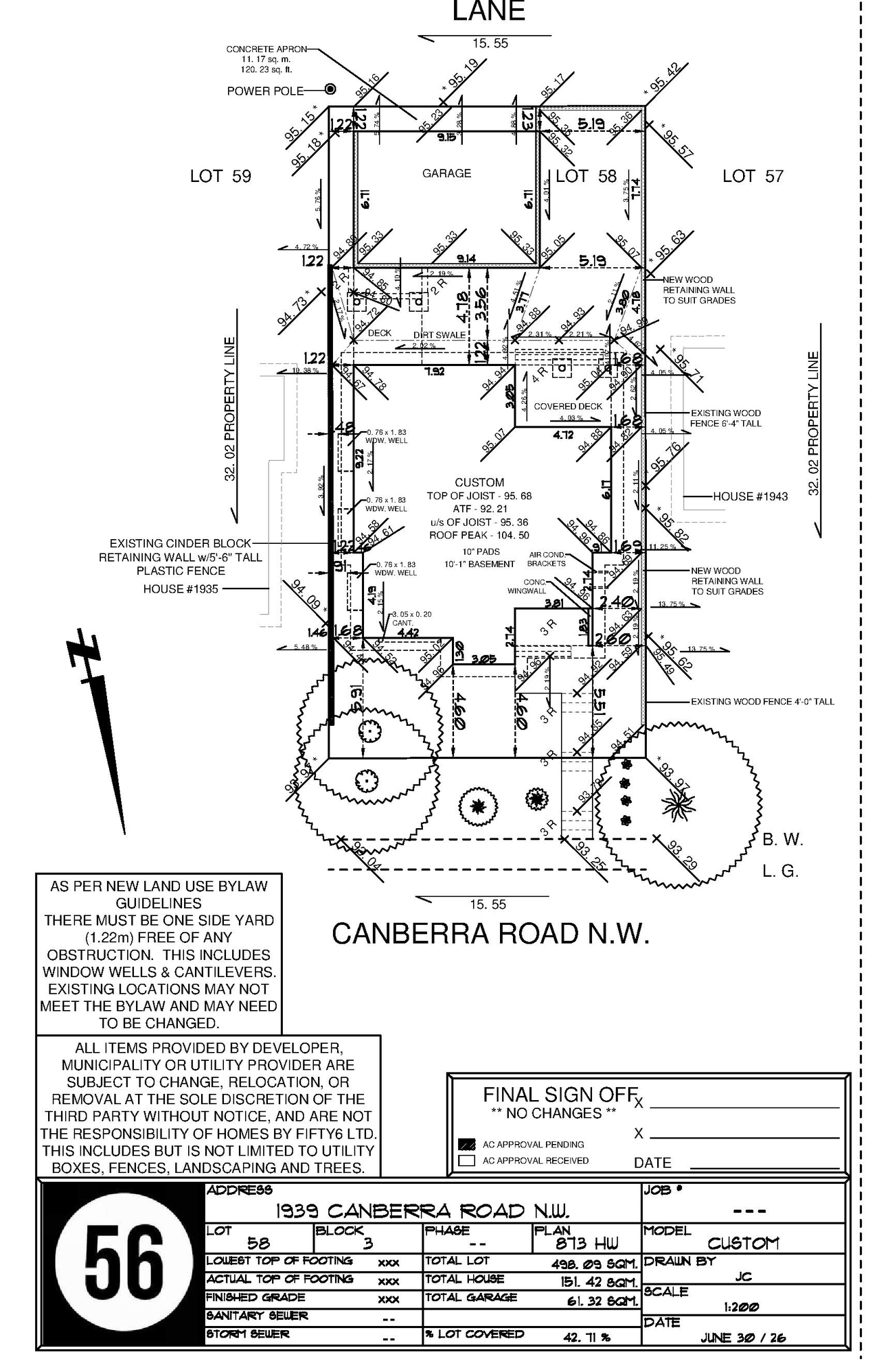 Construction site plan for project from page 1 of the file 'DP2026-04109 - DMAP Plans (Submitted) 2026-07-14 (1MB)'