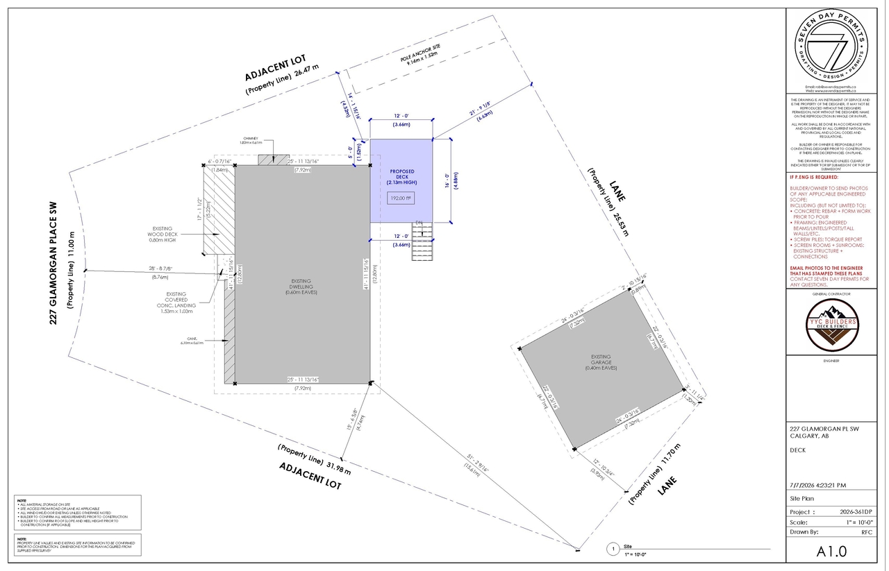 Construction site plan for project from page 2 of the file 'DP2026-04117 - DMAP DECISION RENDERED (1MB) 2026-07-27'