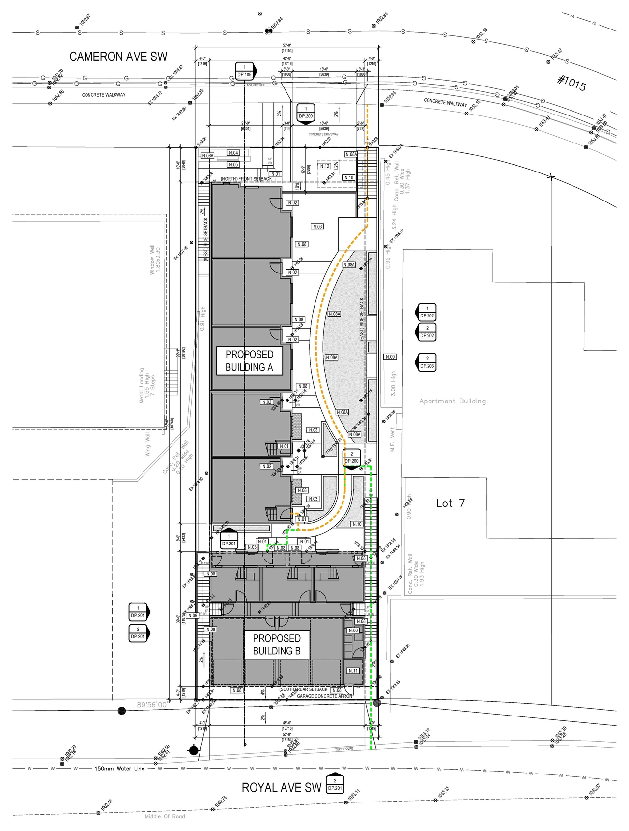 Construction site plan for project from page 3 of the file 'DP2026-04121 - DMAP Plans (Submitted) 2026-07-15 (2MB)'