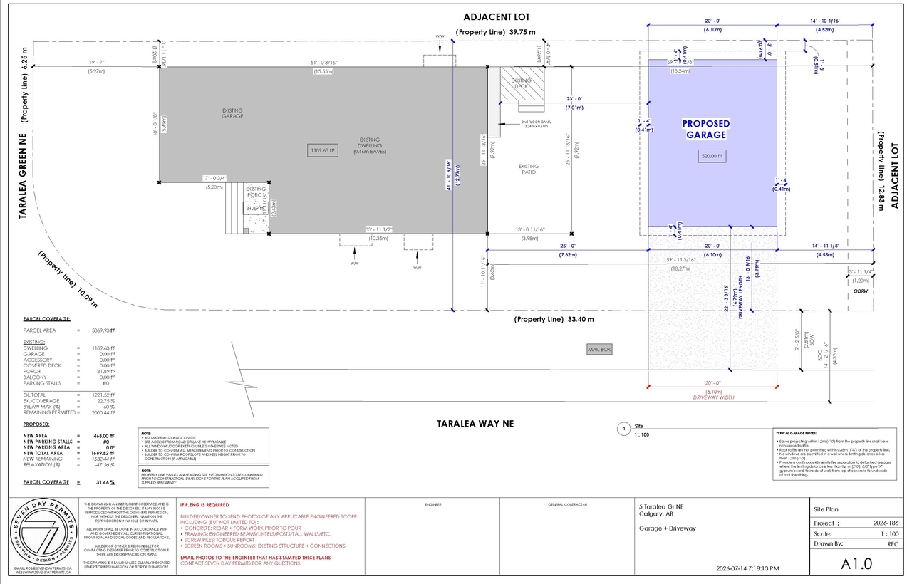 Construction site plan for project from page 2 of the file 'DP2026-04124 DMAP Plans Submitted (1MB) 2026-07-15'